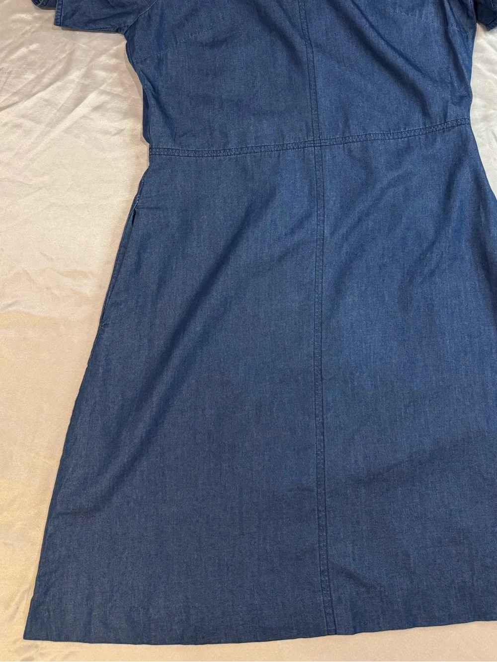 Banana Republic Denim Blue Flutter-Sleeve Mini Dress